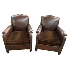 Pair of French Arte Deco Period Club Chairs