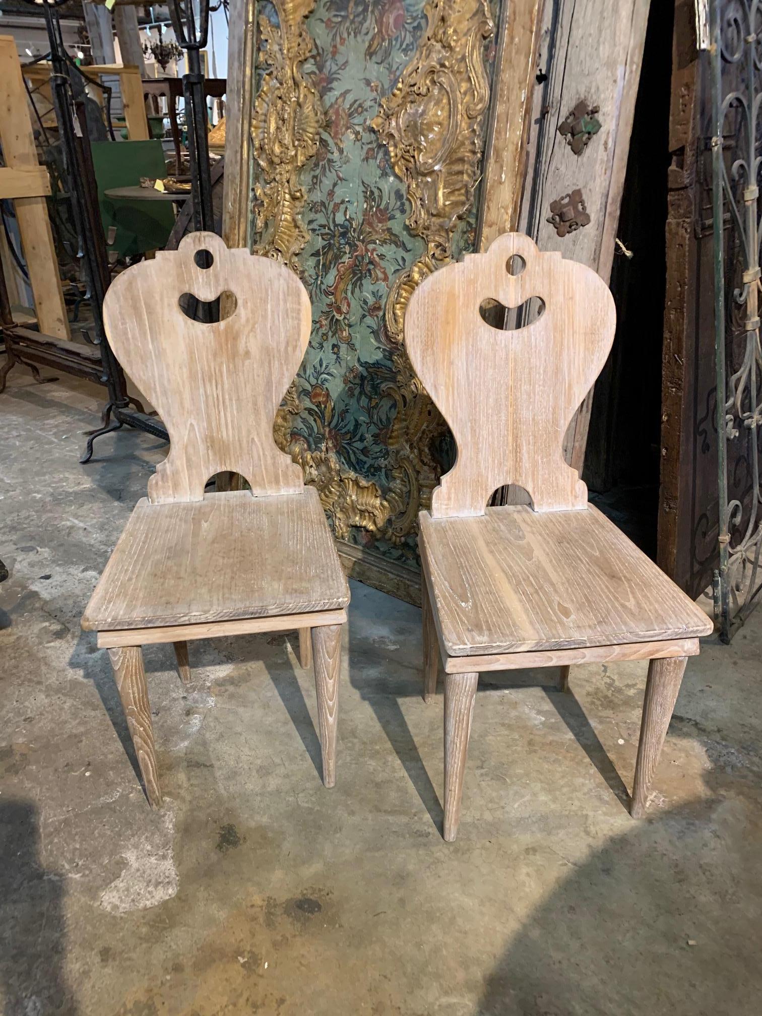 Pair Of French Arte Populaire Dining Chairs In Good Condition In Atlanta, GA