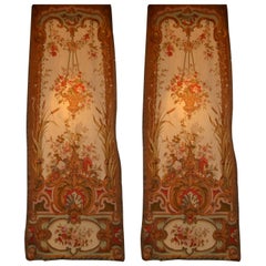 Pair of French Aubusson Tapestry Entre Fenetres 'for Between Windows'