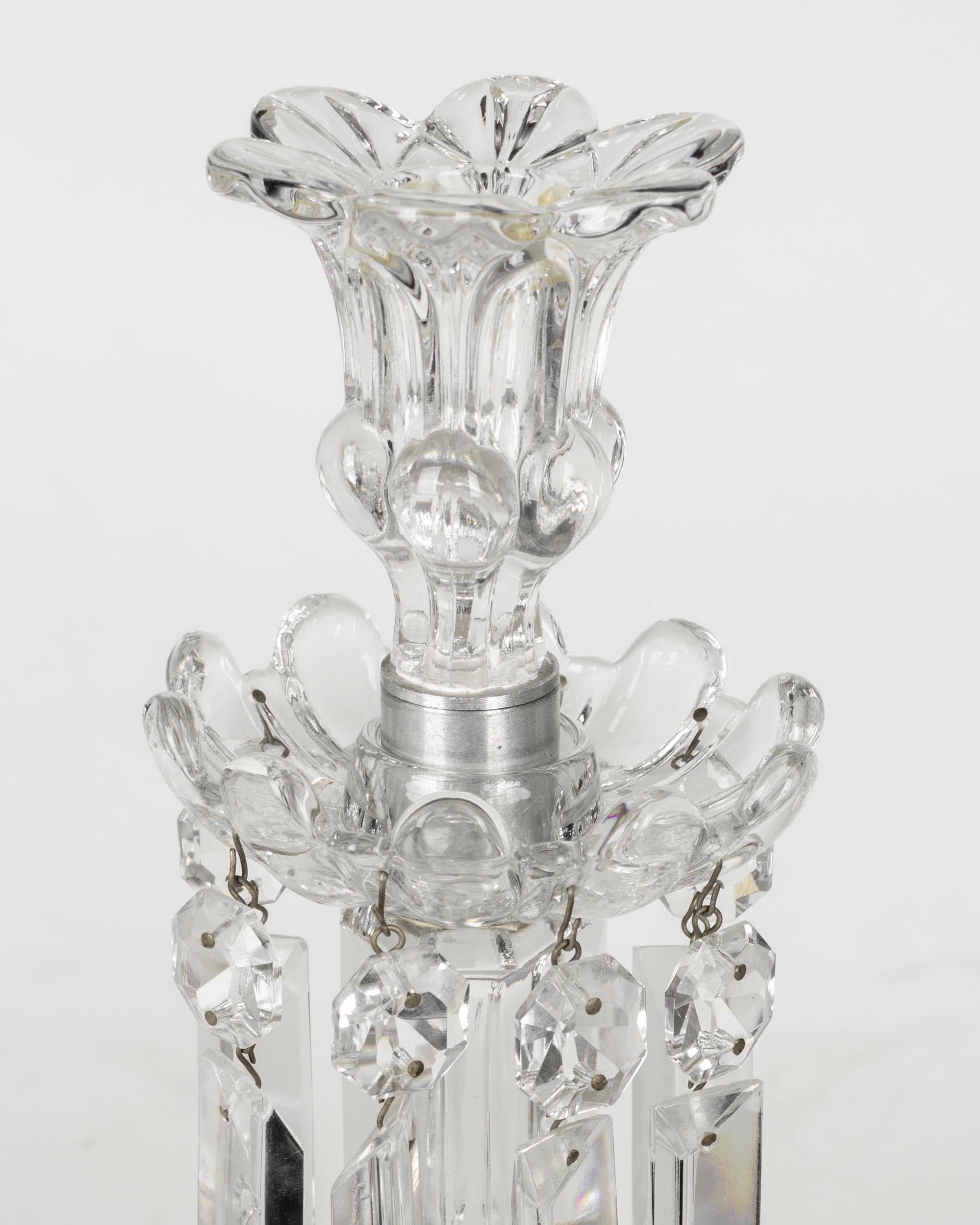 Pair of French Baccarat Crystal Candelabras 2