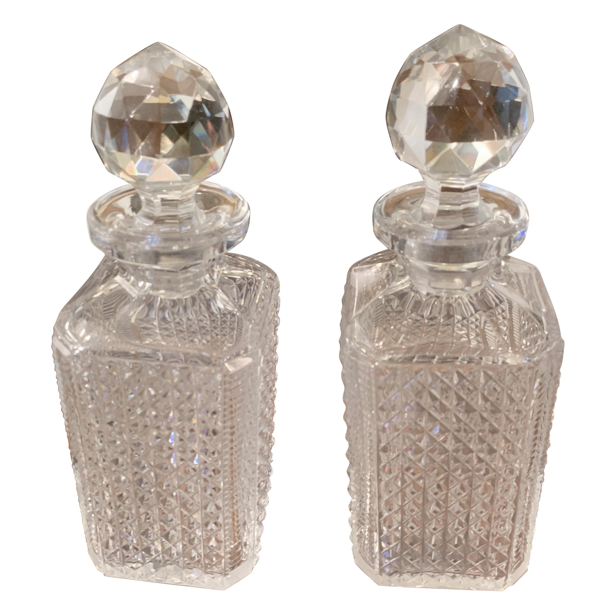 Pair of French Baccarat Cut Crystal Decanters, Early 20th Century