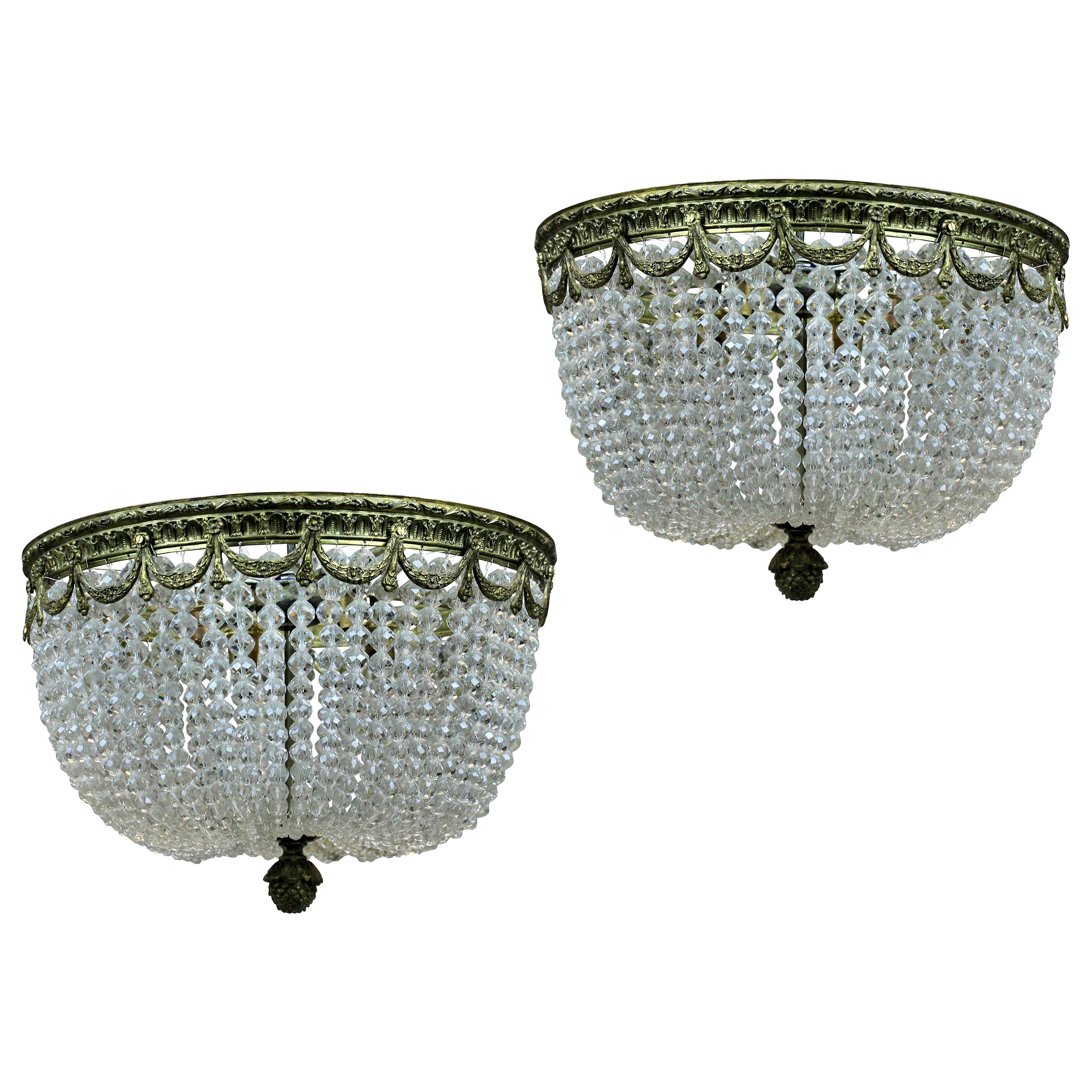 Pair of French Bag Chandeliers