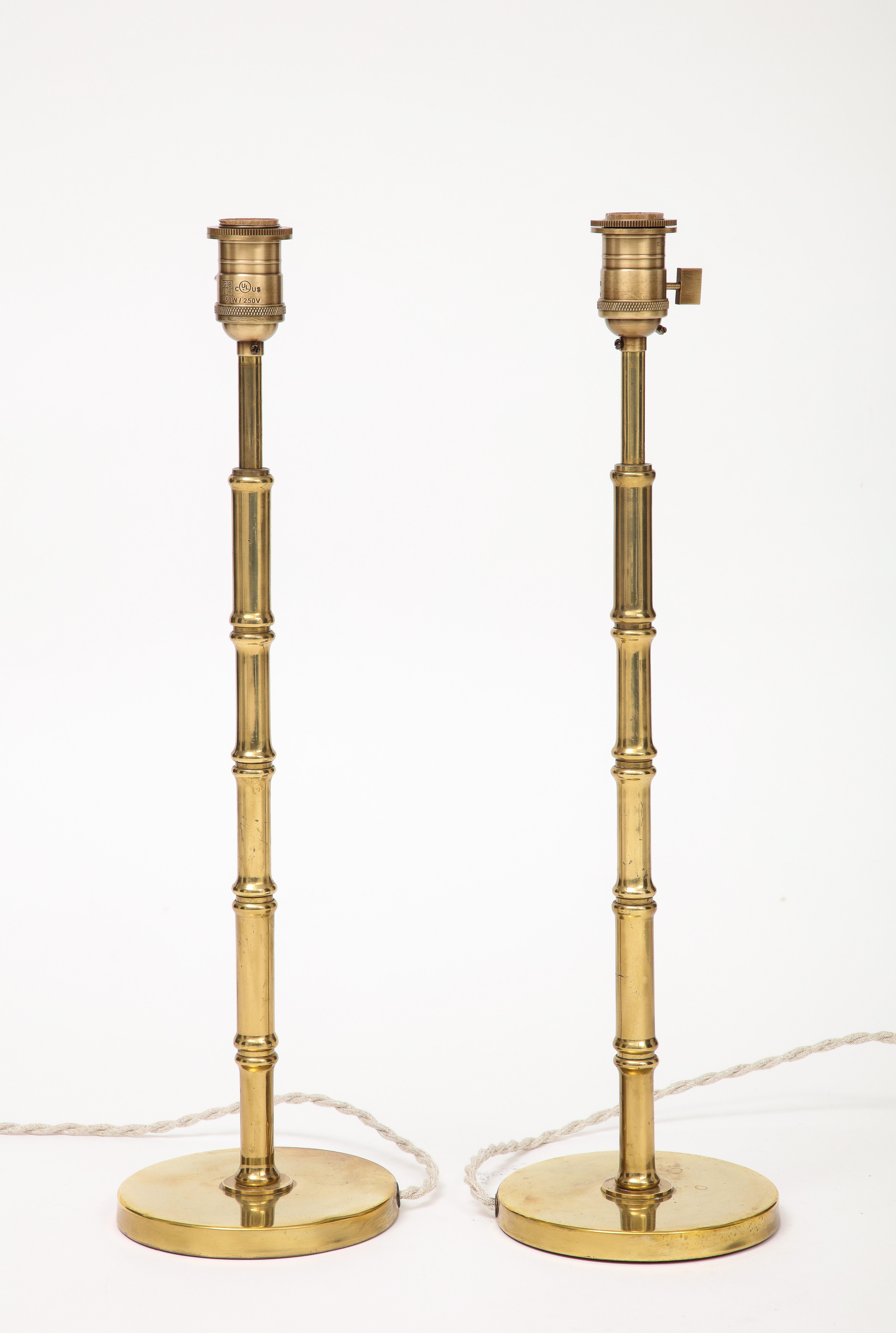 Pair of French Baguès-Style Brass Table Lamps, 1960s For Sale 1