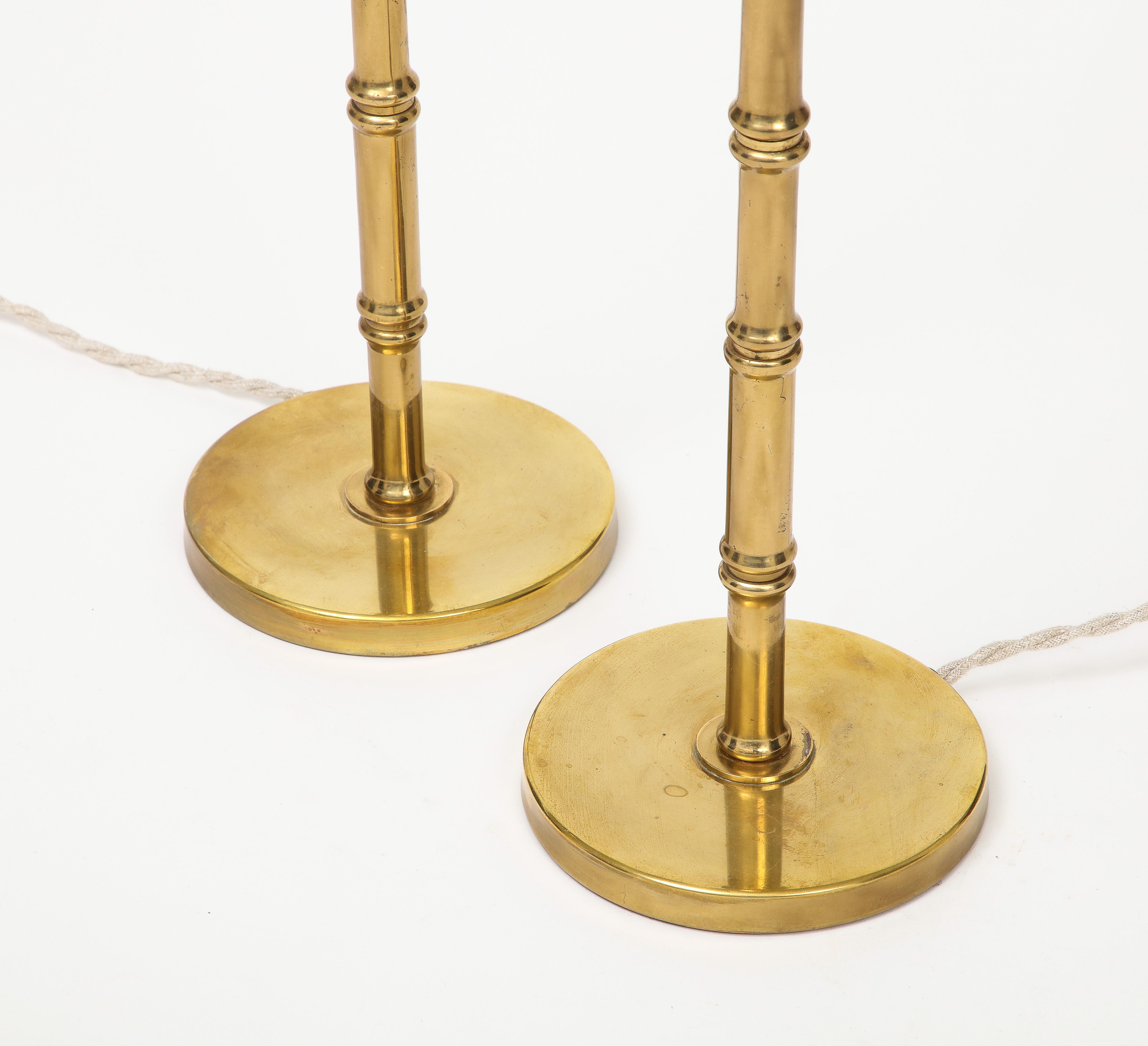 Pair of French Baguès-Style Brass Table Lamps, 1960s For Sale 3