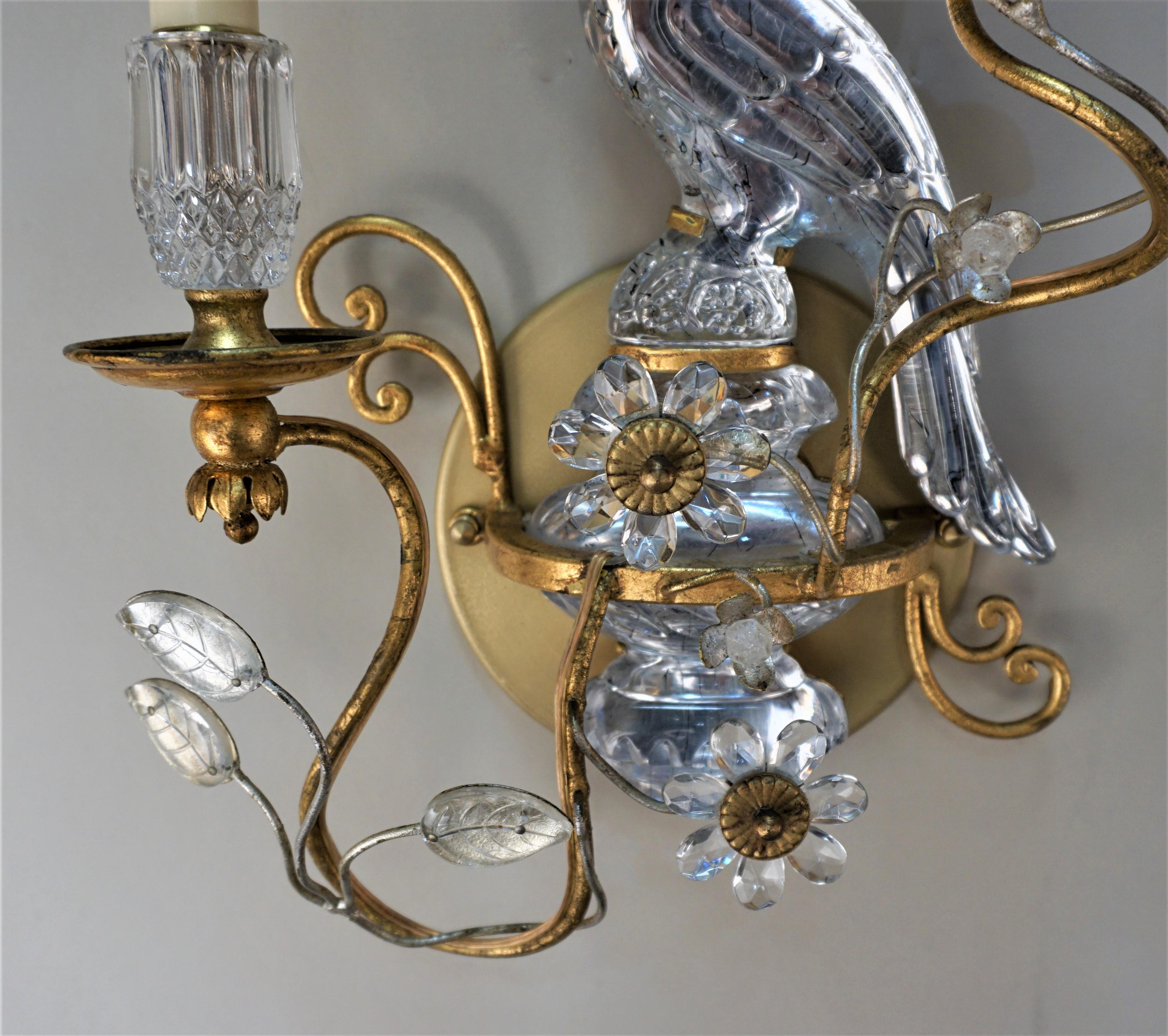 Gilt Pair of French Bagues Wall Sconce For Sale