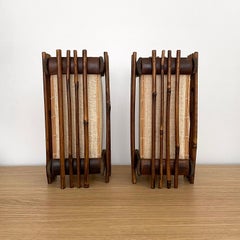 Pair of French Bamboo and Rattan Table Lamps