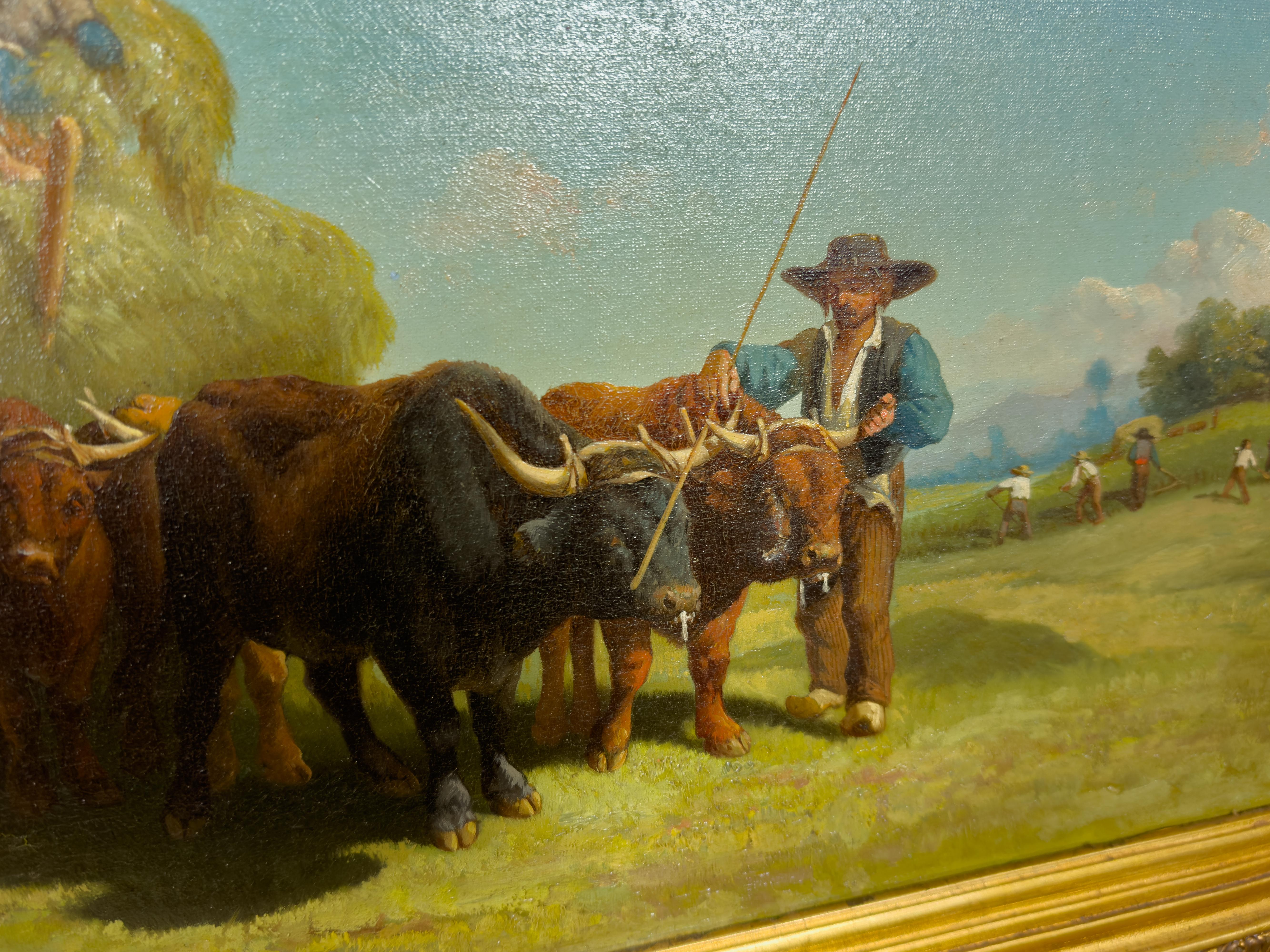 Coppia di dipinti francesi di Barbizon, dopo Rosa Bonheur e Charles Ceramano in vendita 4