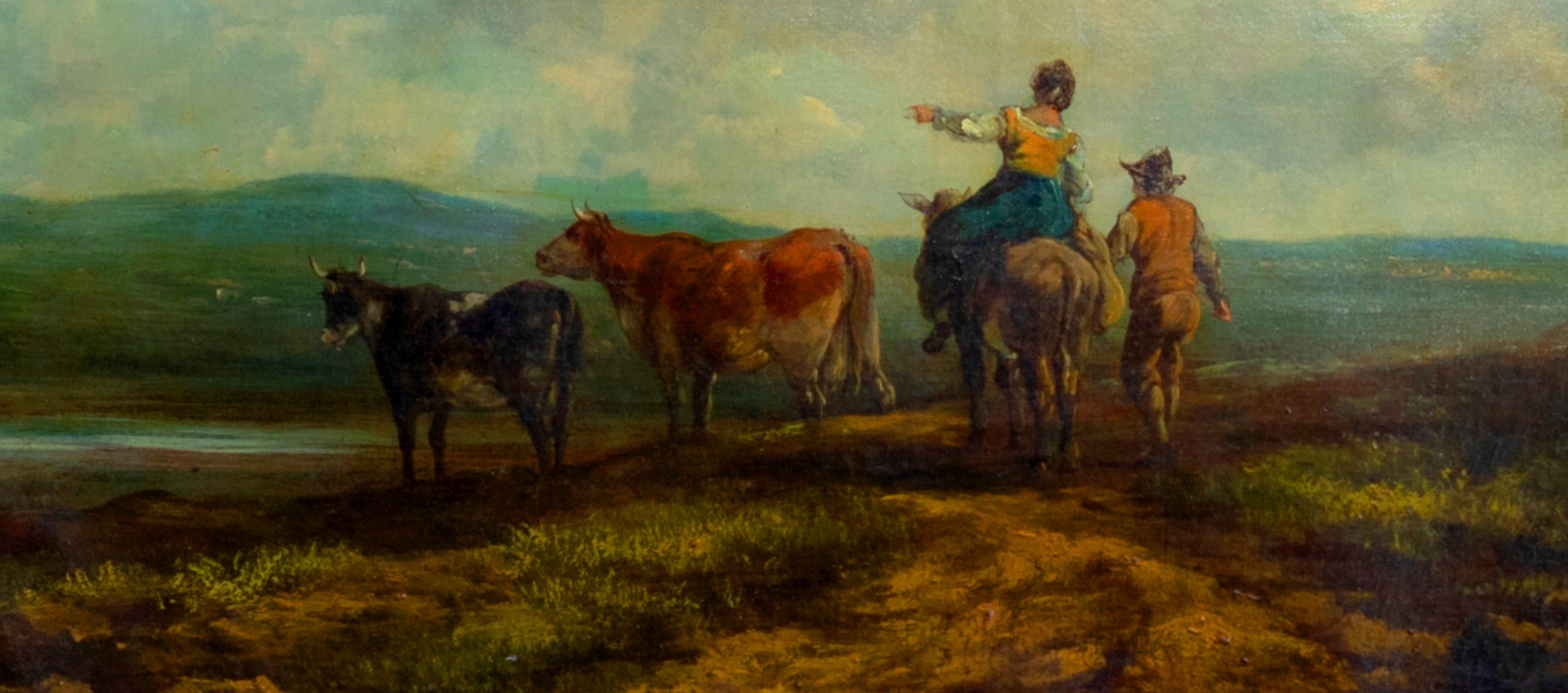 Coppia di dipinti francesi di Barbizon, dopo Rosa Bonheur e Charles Ceramano in vendita 8