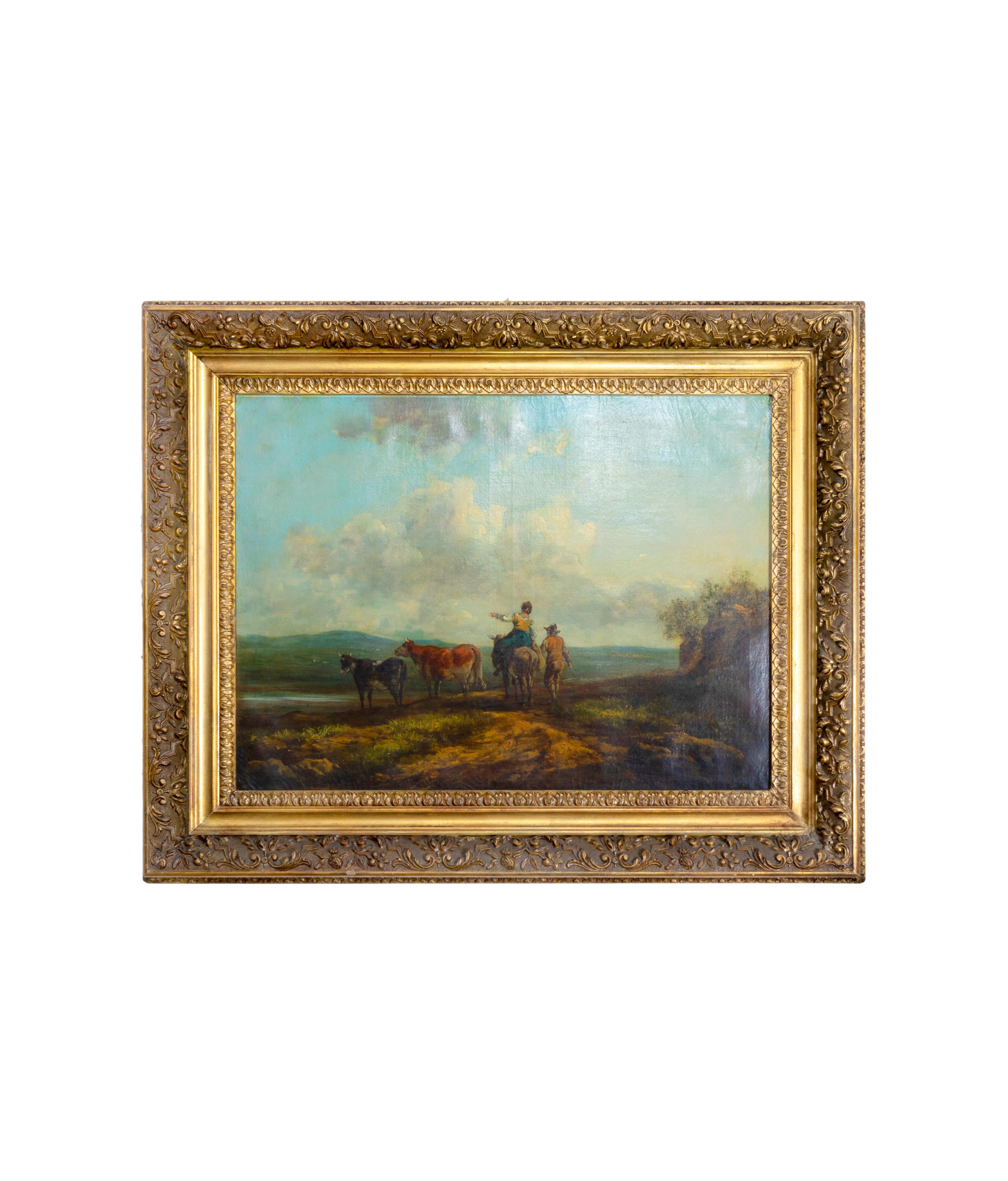 Coppia di dipinti francesi di Barbizon, dopo Rosa Bonheur e Charles Ceramano in vendita 9