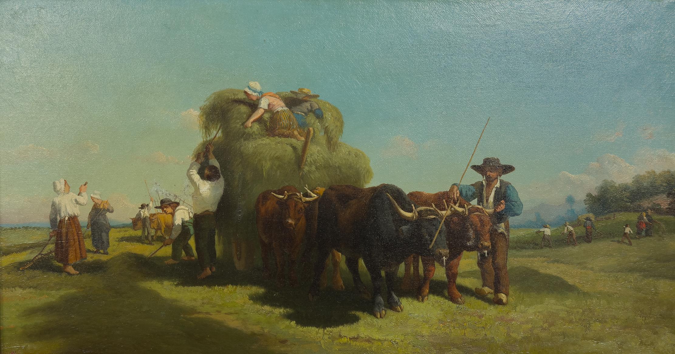Scuola di Barbizon Coppia di dipinti francesi di Barbizon, dopo Rosa Bonheur e Charles Ceramano in vendita