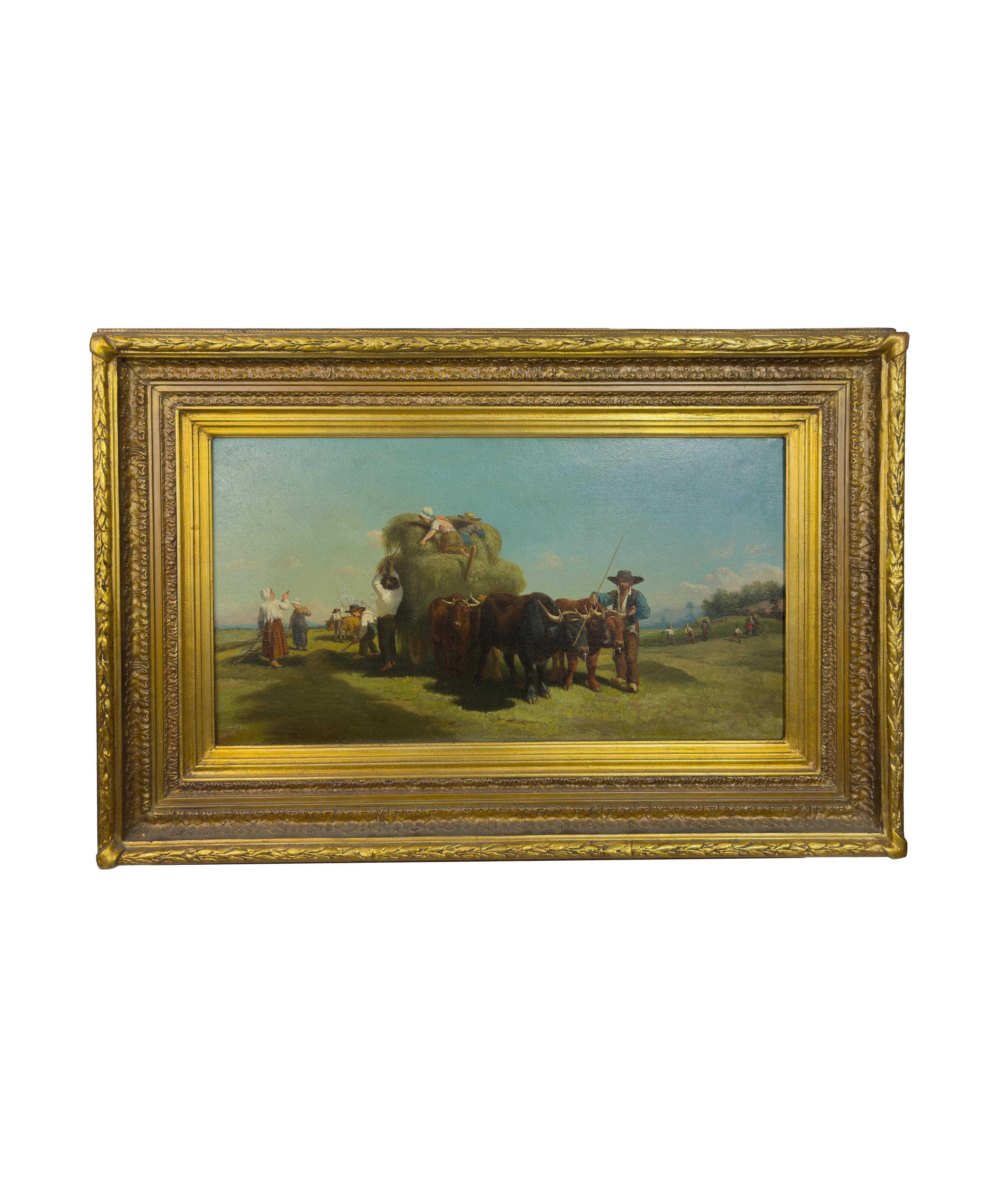 Francese Coppia di dipinti francesi di Barbizon, dopo Rosa Bonheur e Charles Ceramano in vendita