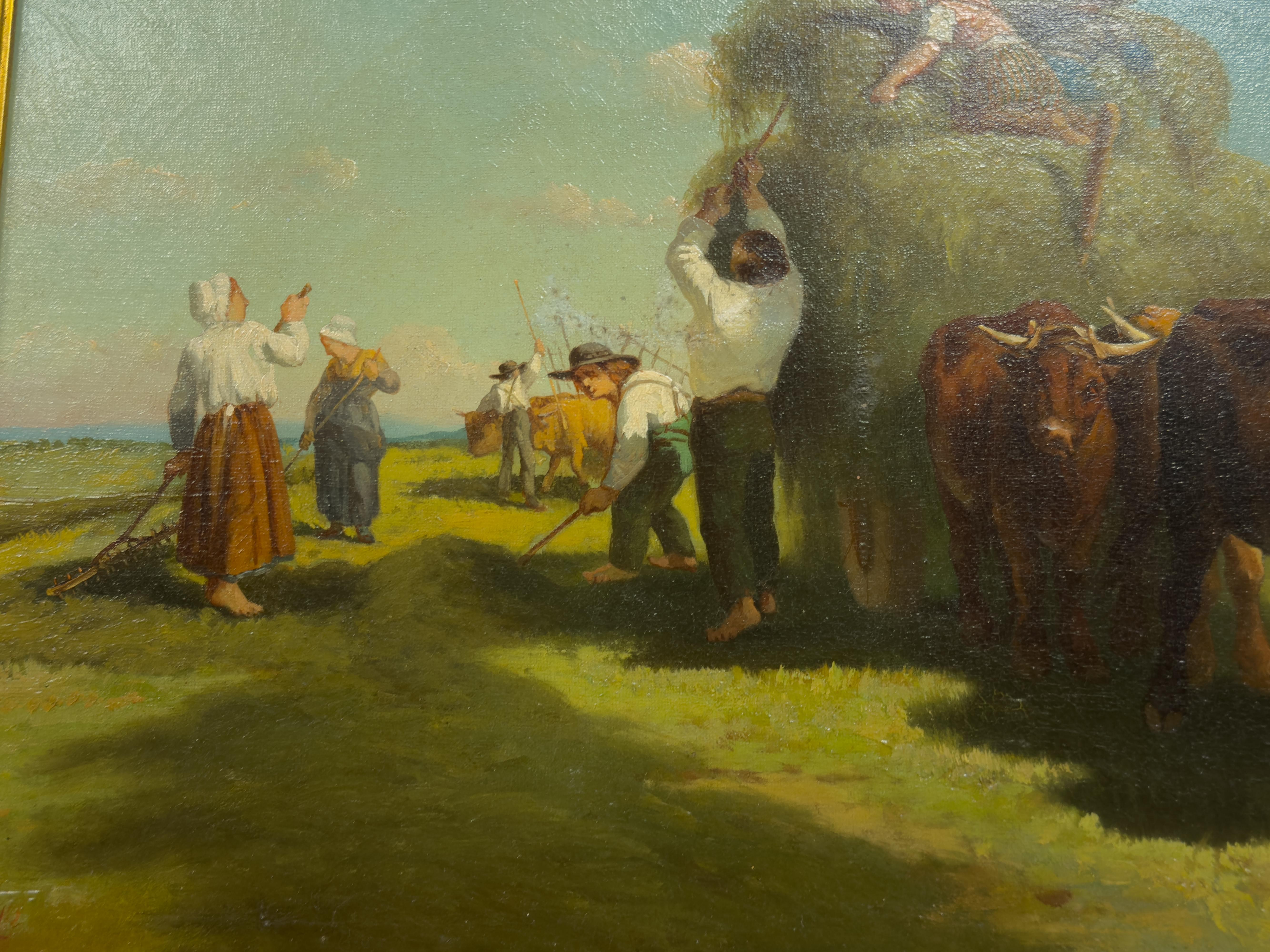 Tela Coppia di dipinti francesi di Barbizon, dopo Rosa Bonheur e Charles Ceramano in vendita