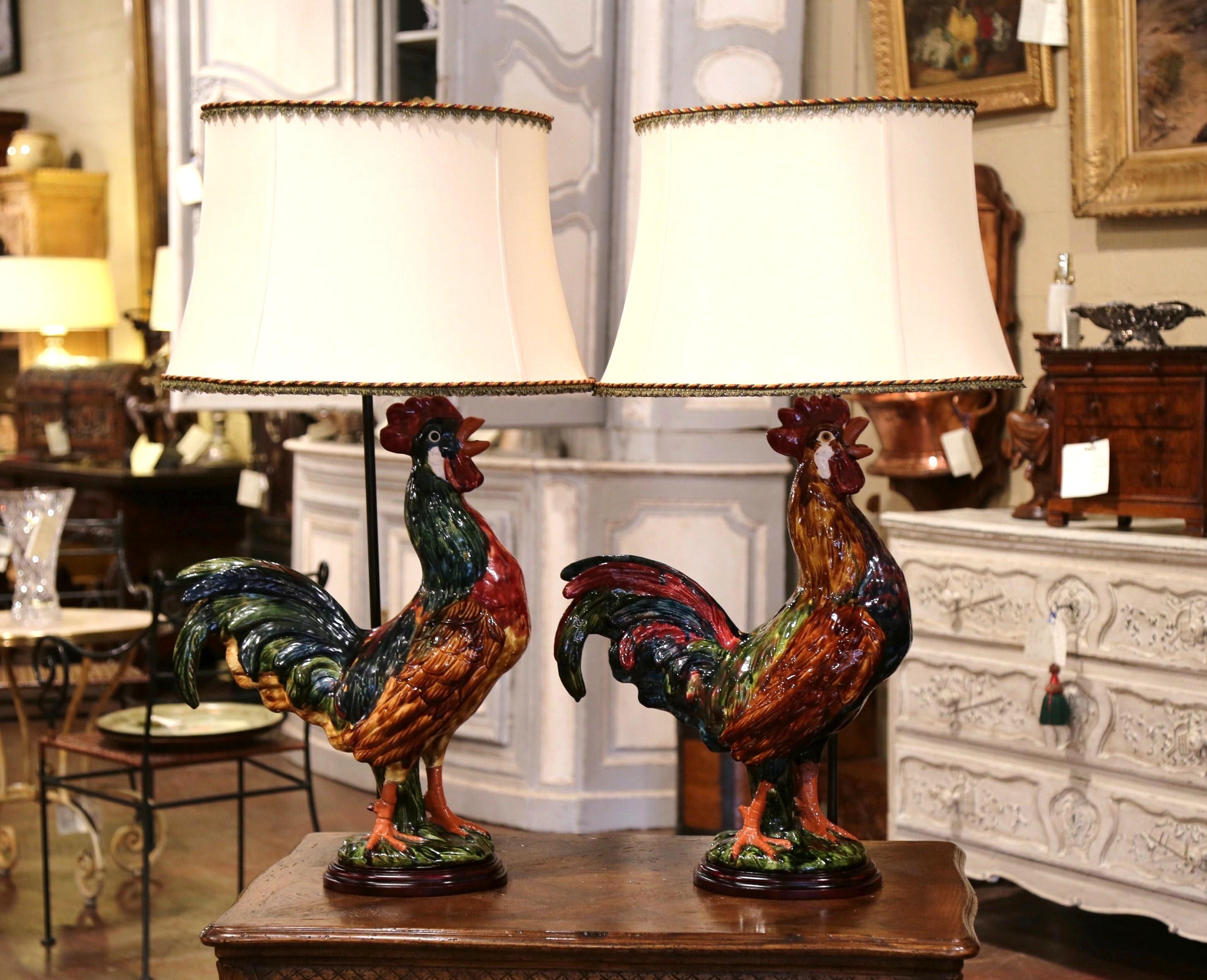 antique rooster lamp value