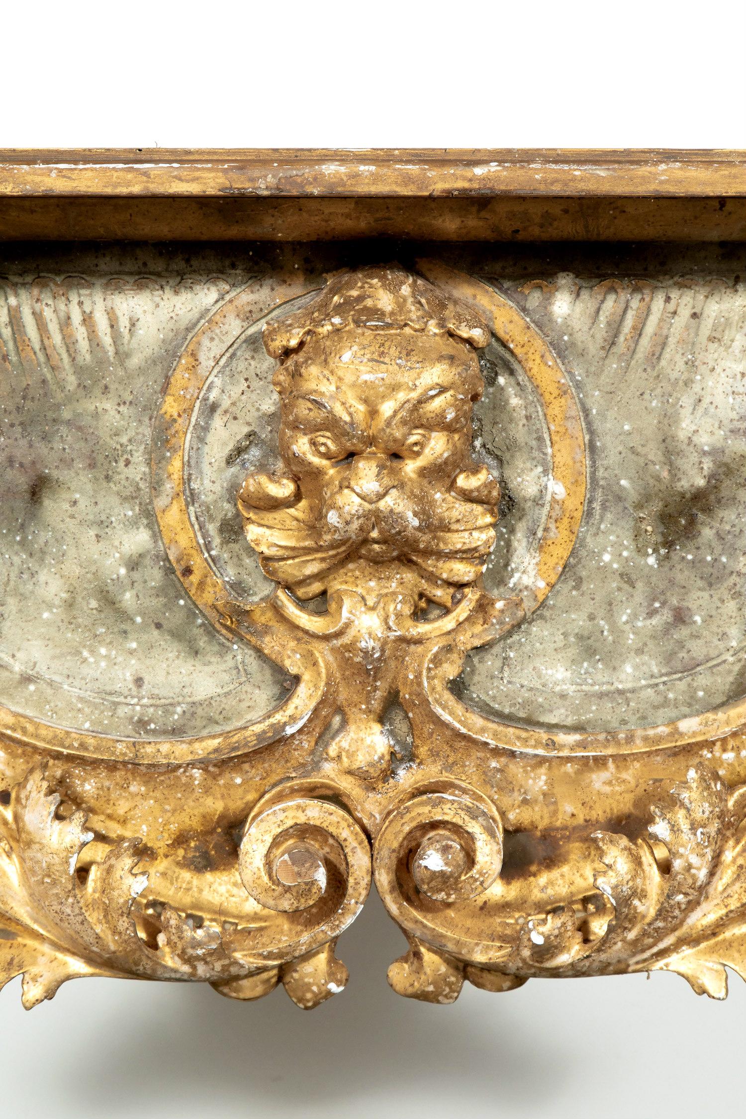 Contemporary French Baroque Style Painted and Parcel Gilt Fragment Console Table