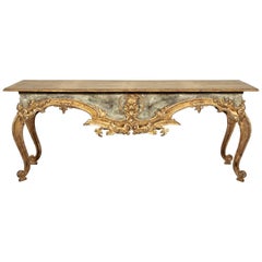 French Baroque Style Painted and Parcel Gilt Fragment Console Table