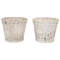 Pair of French Basket Weave Planters 