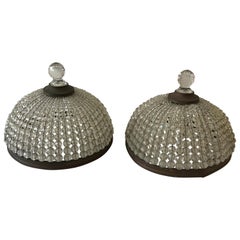 Pair of French Beaded Flush Mounted Shades