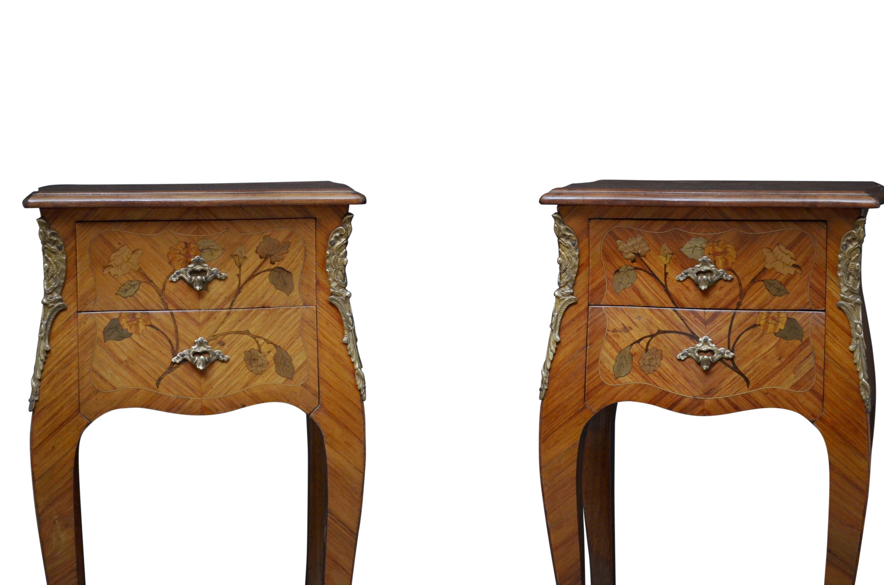 Pair of French Bedside Cabinets in Kingwood For Sale 2