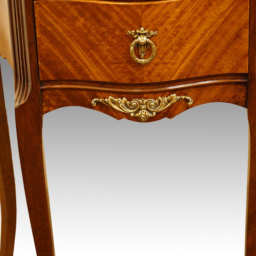 Pair of French Bedside Cabinets, Night Stands in Satinwood with Gilt ...