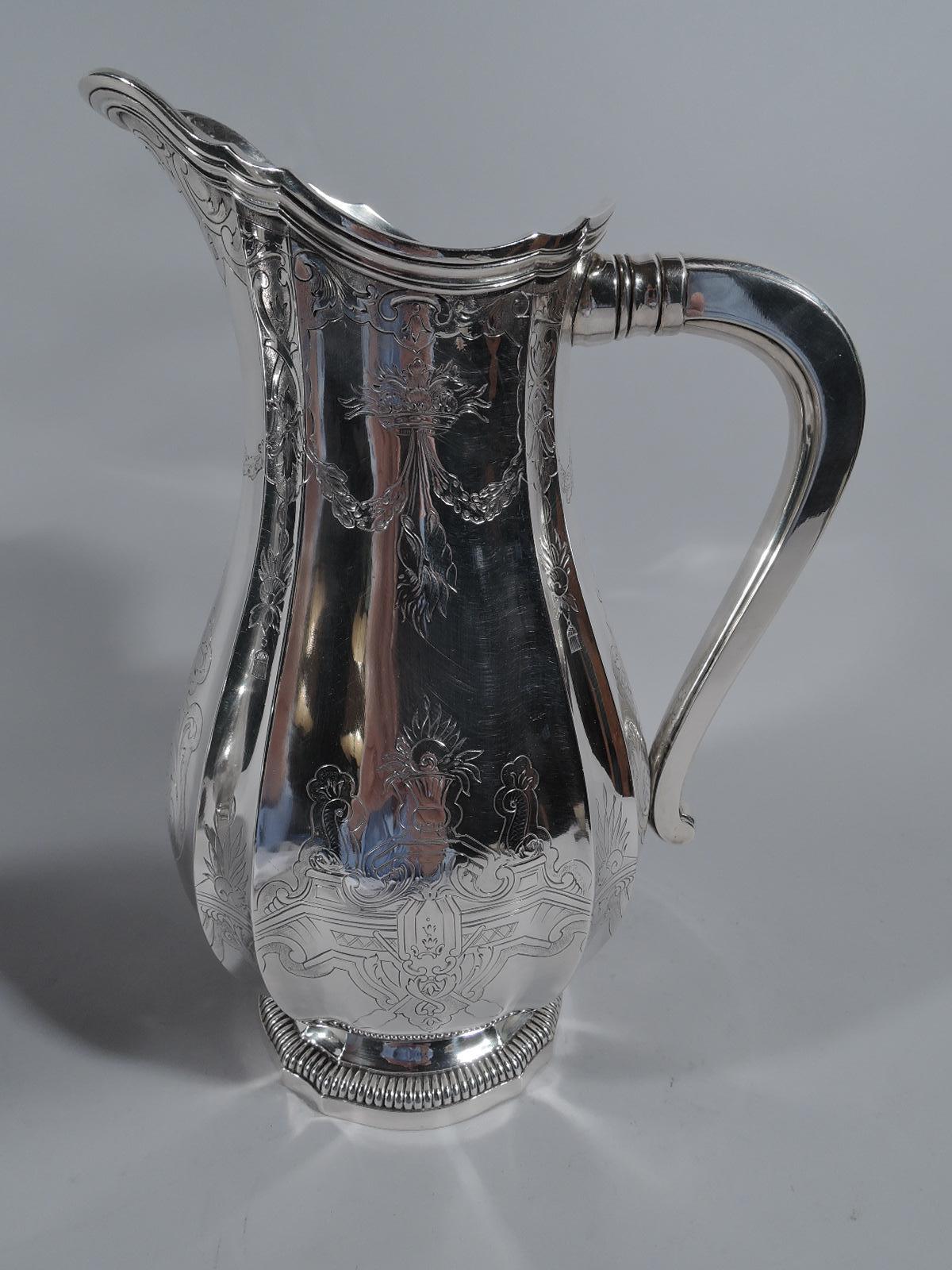 Belle Époque Pair of French Belle Epoque Classical Silver Water Pitchers