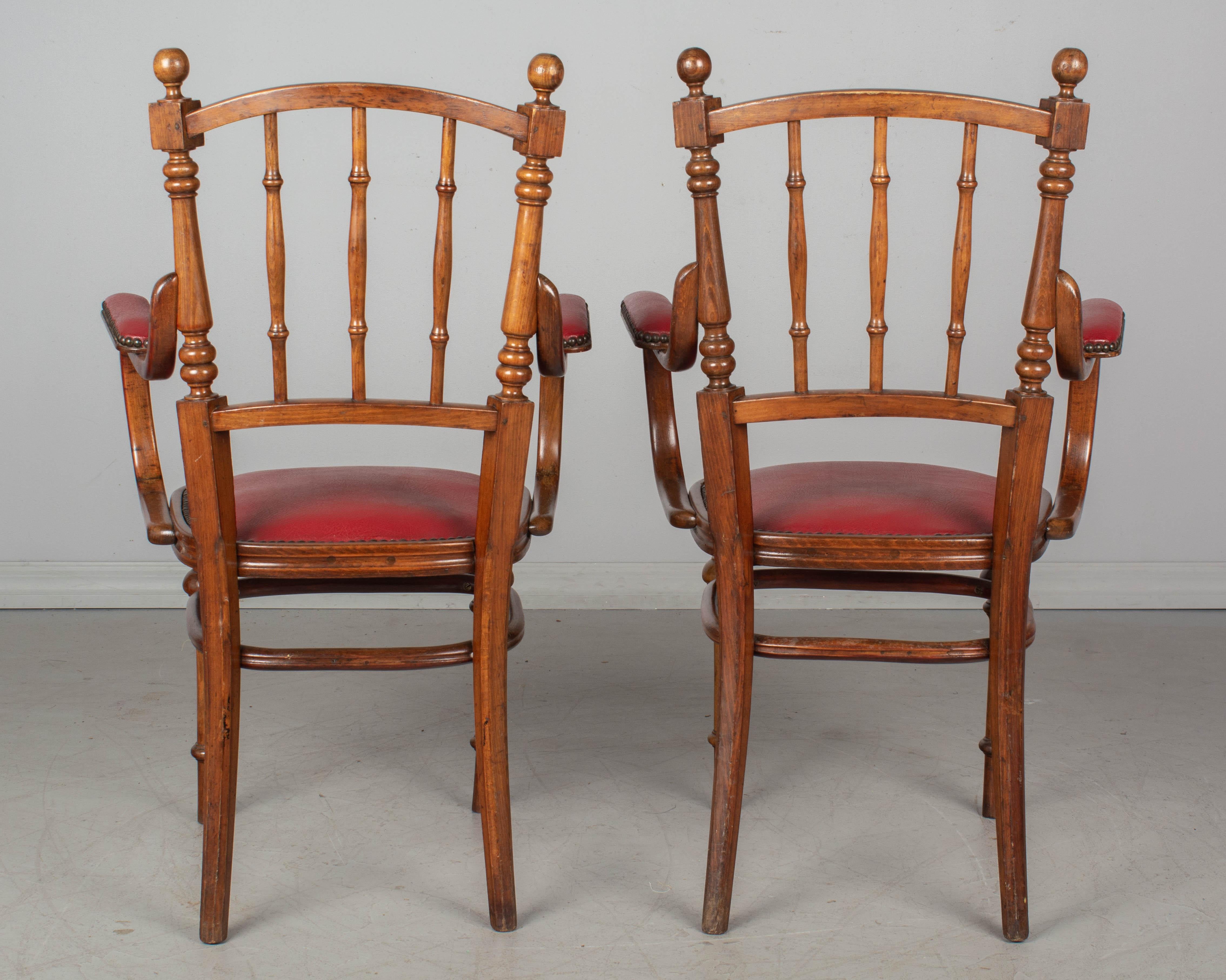 Pair of French Bentwood Thonet Style Armchairs For Sale 1