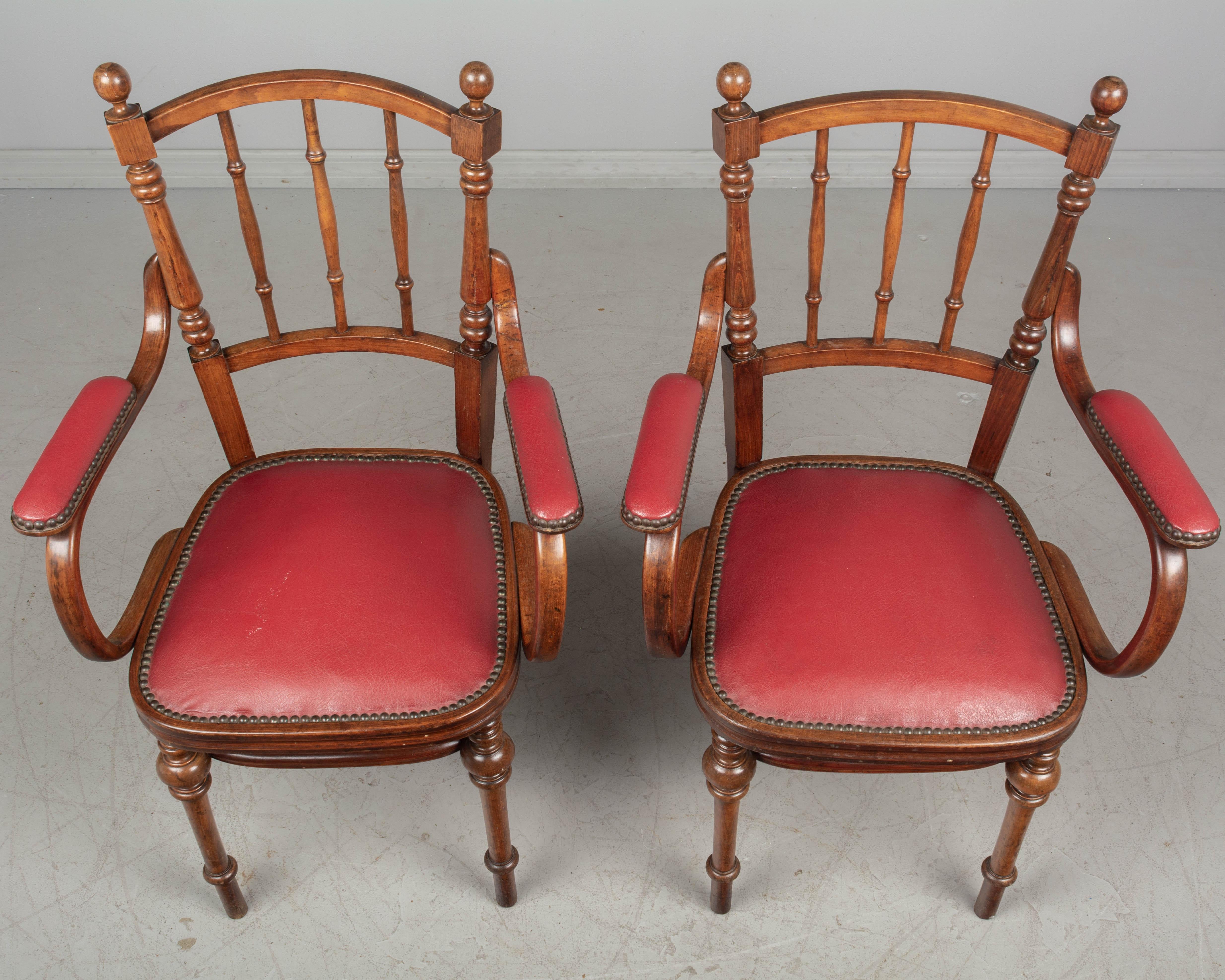 Pair of French Bentwood Thonet Style Armchairs For Sale 2