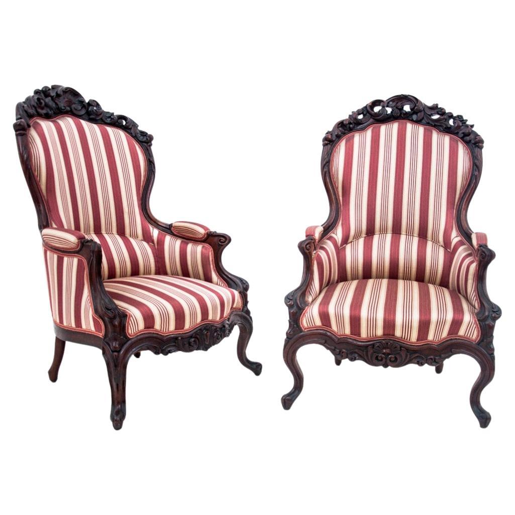 Paire de fauteuils bergères françaises, vers 1900
