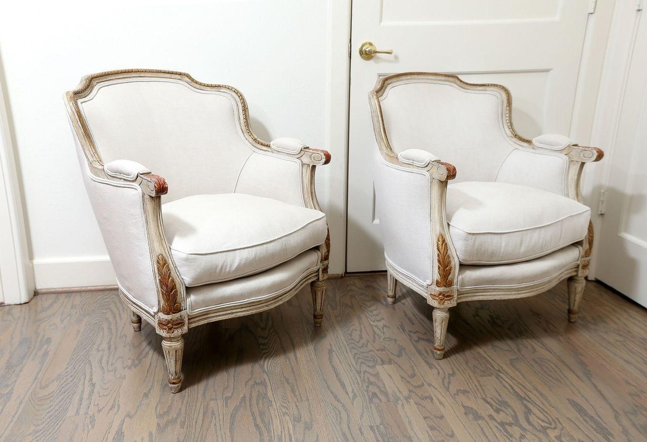 Lino Coppia di poltrone bergere francesi in vendita