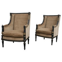 Pair of French Bergère Armchairs