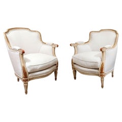 Coppia di poltrone bergere francesi