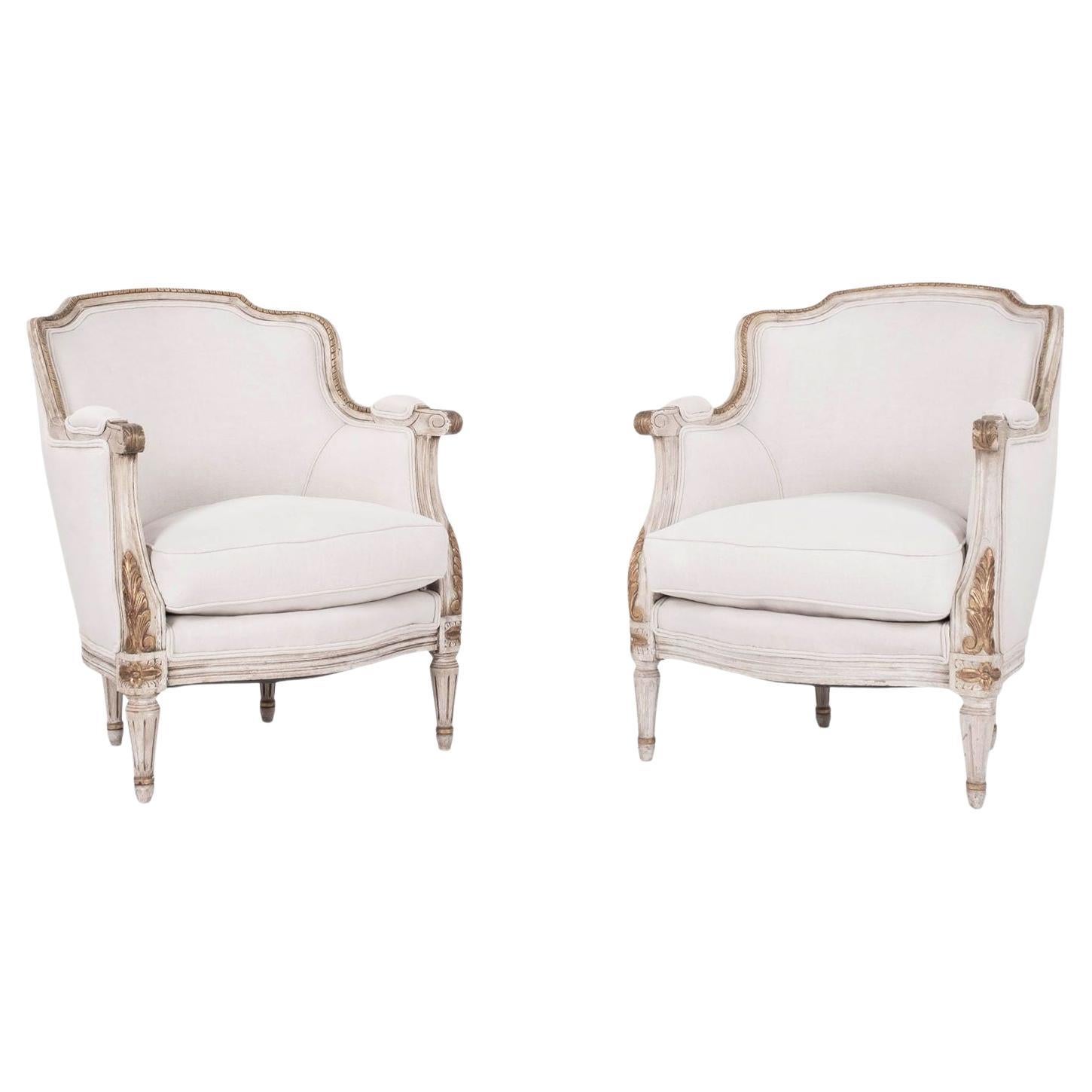 Pair of French Bergere Armchairs