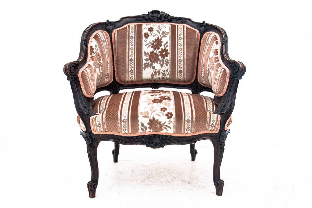 Oak Pair of French Bergere Chairs, circa 1900s.  For Sale
