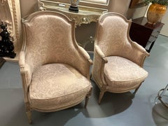 Pair of French bergere chairs, painted finish