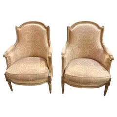 Pair of French bergere chairs, painted finish