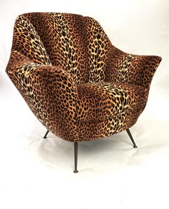 Pair of French Bergeres in Pierre Frey "Panthere" Fabric