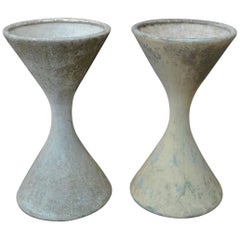 Paire de grandes jardinières françaises Diabolo de Willy Guhl, années 1960