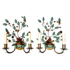 Pair of French Bird Sconces