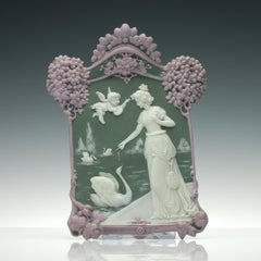 Pair of French Bisque Porcelain Plaques, 1880