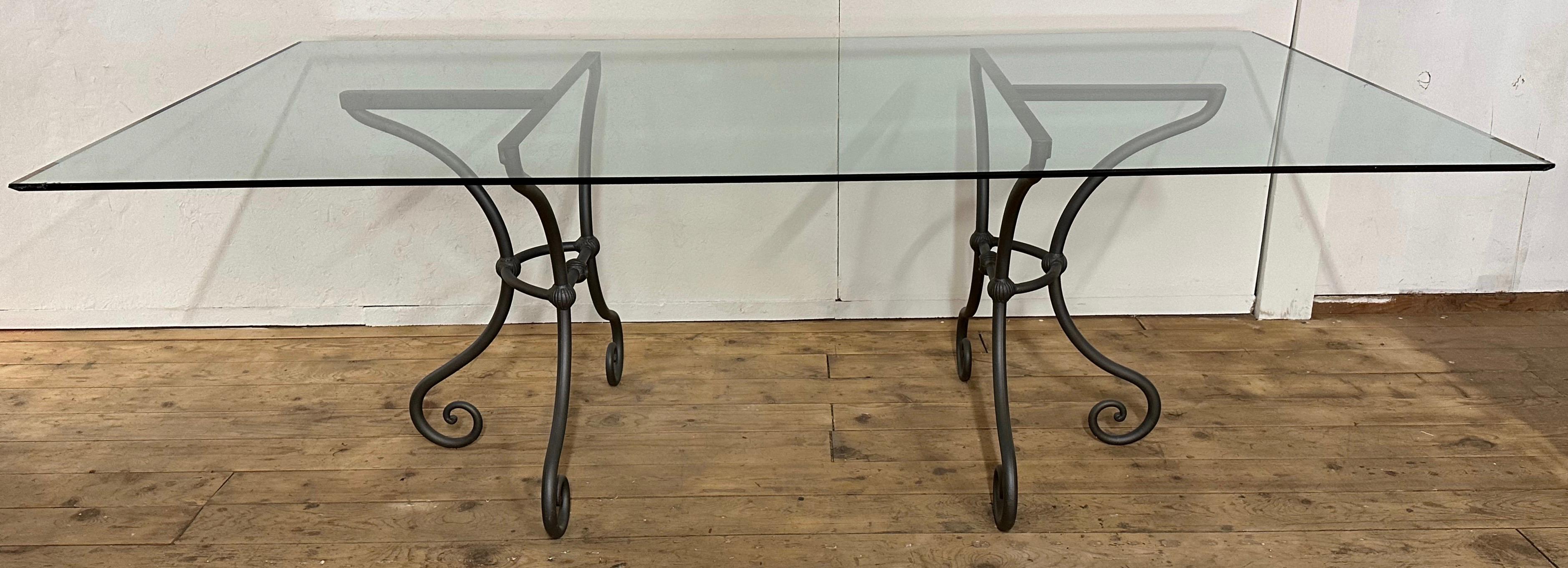 Pair of French Bistro Style Demi Lune Metal Dining Table base, Base Only For Sale 6