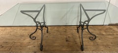 Pair of French Bistro Style Demi Lune Metal Dining Table base, Base Only