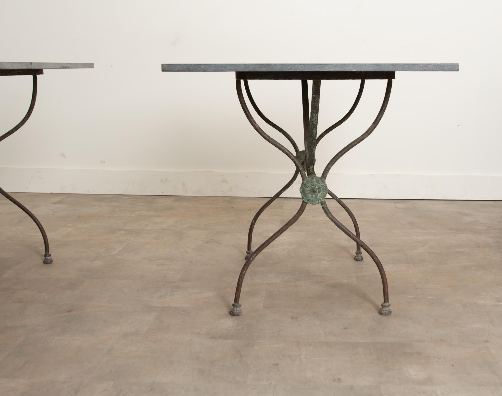 Metal Pair of French Bistro Tables