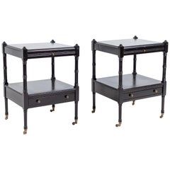Pair of French Black Side Tables
