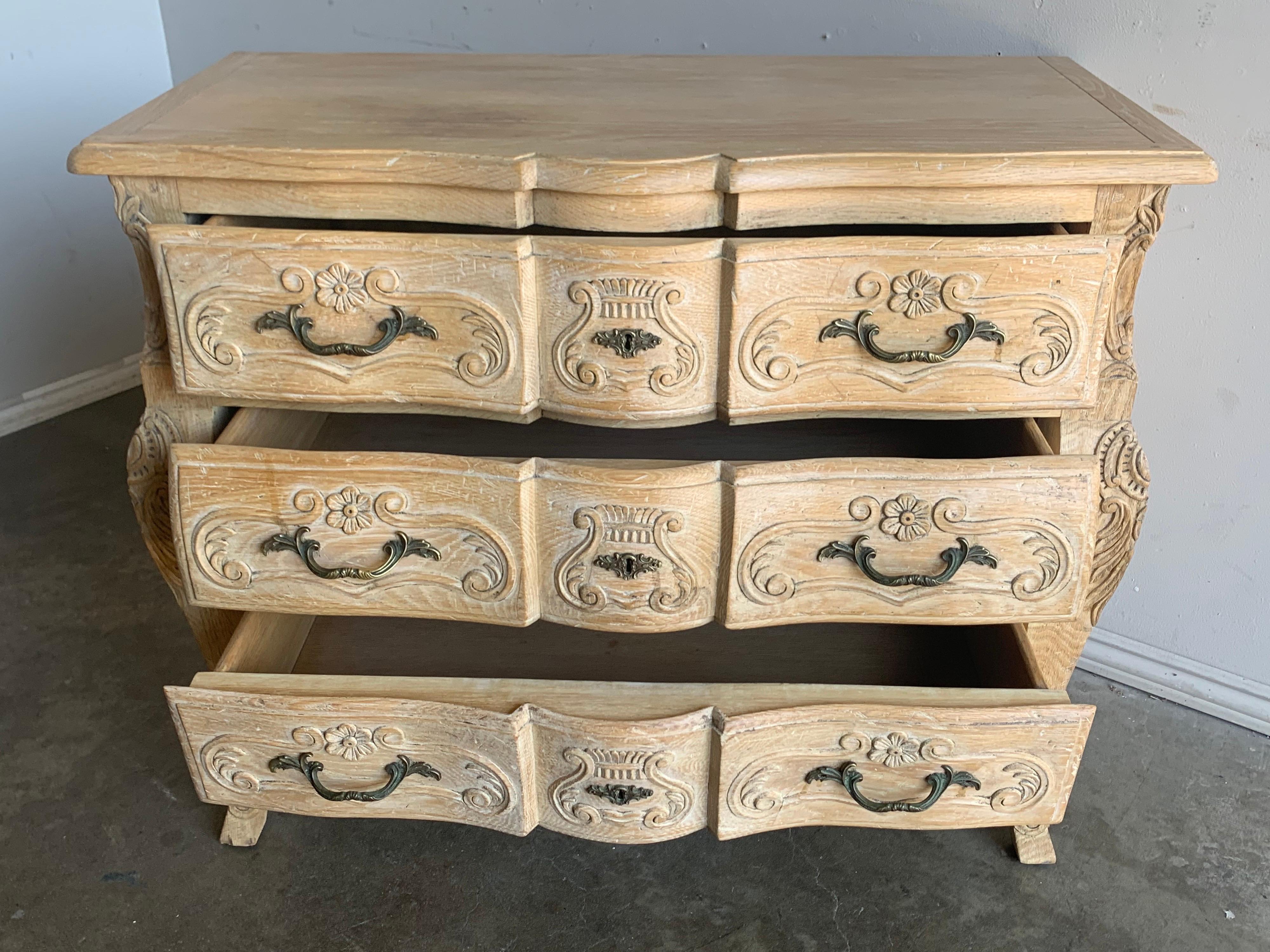 Pair of French Bleached Chest of Drawers, Mid 20th Century 5
