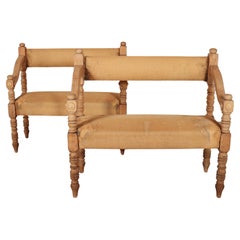Paire de chaises en chêne blanchi français