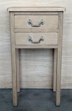 Pair of French Bleached Walnut Nightstands with two drawers