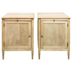 Pair of French Bleached Wood Side Tables, circa 1920s