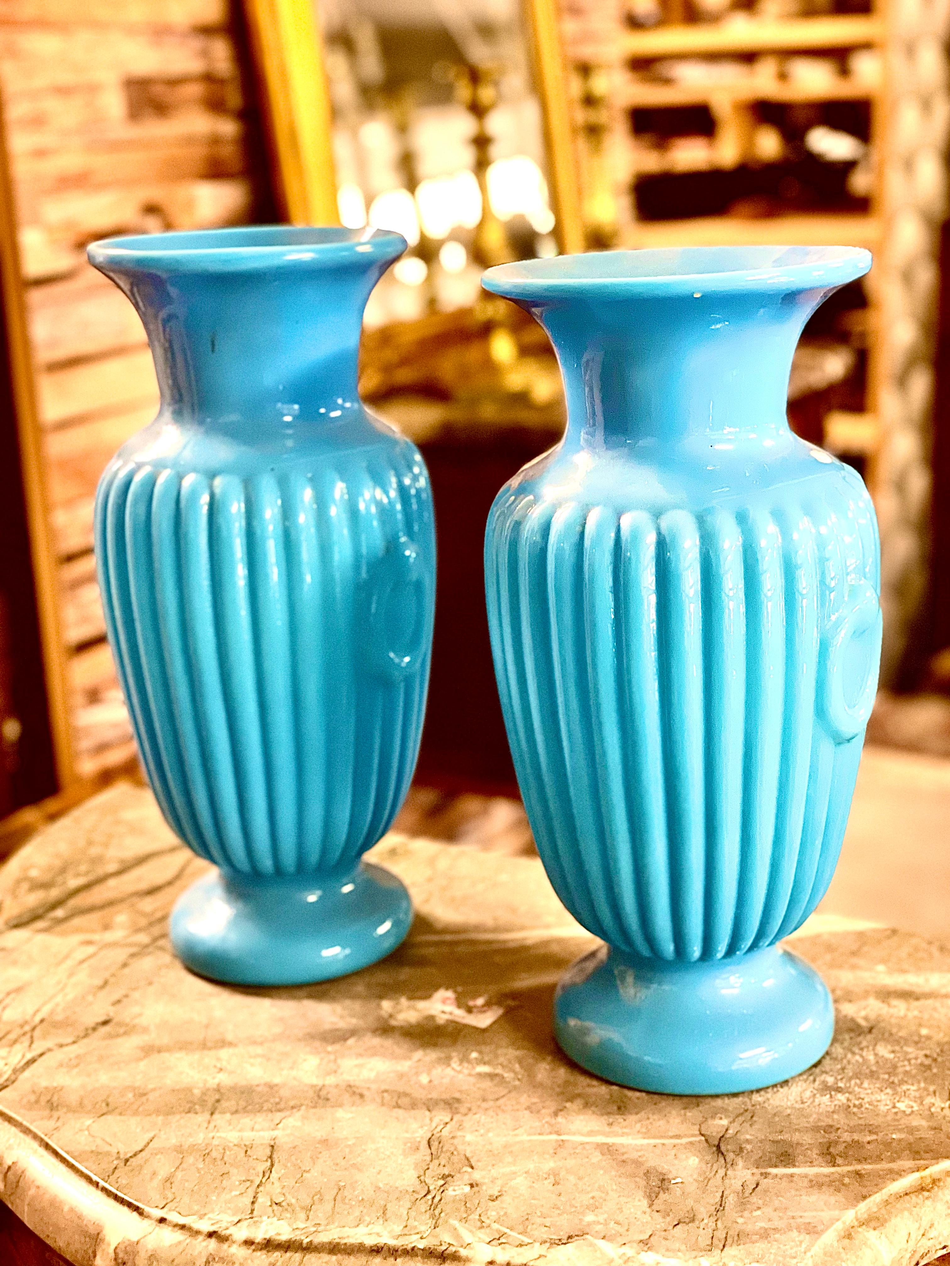 french blue opaline glass