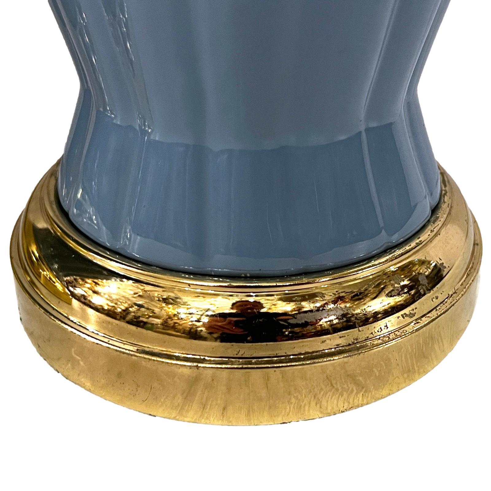 Porcelaine Paire de lampes françaises en porcelaine bleue en vente
