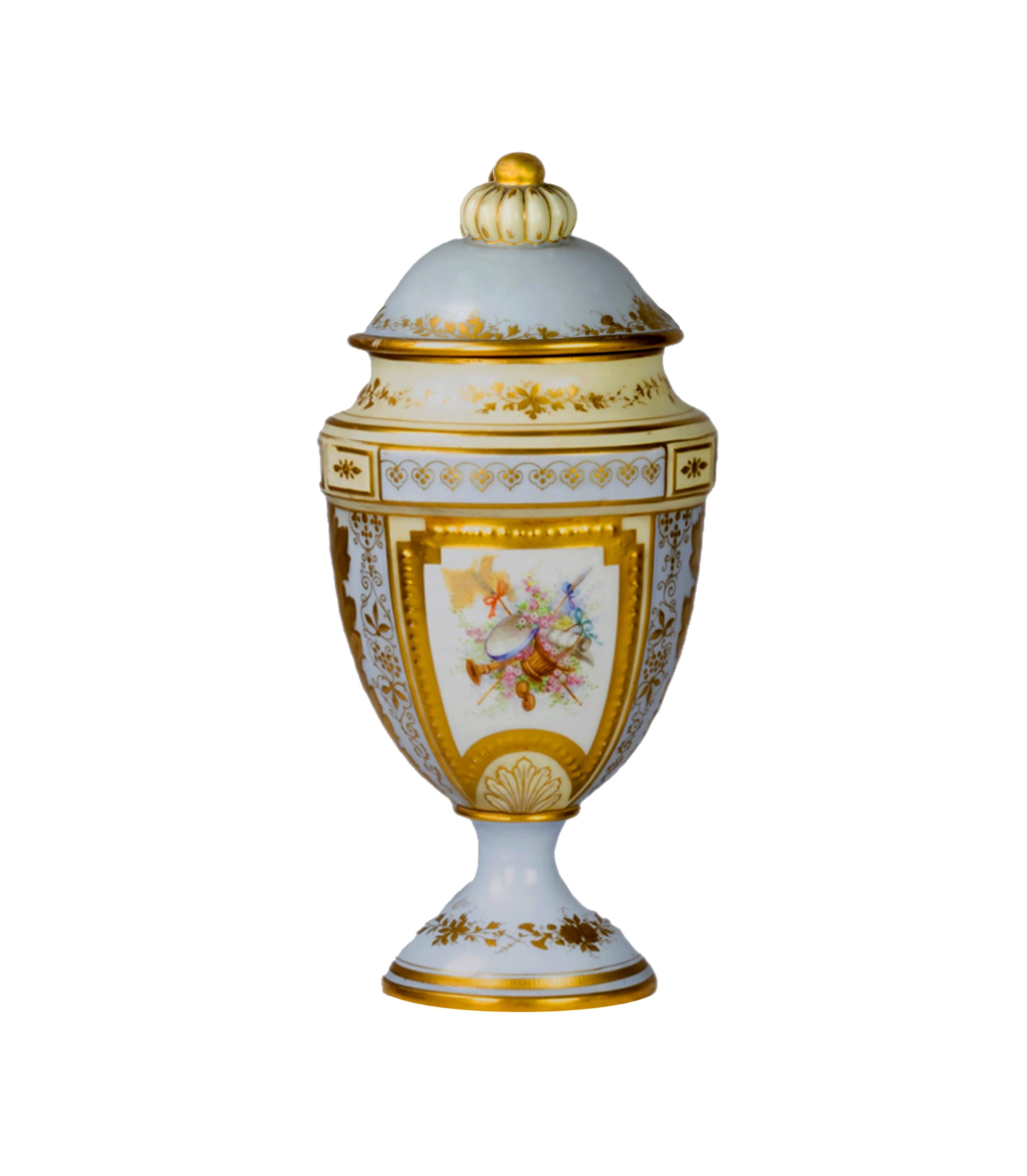 Napoleone III Coppia di anfore francesi blu di Sèvres di Château des Tuileries, XIX secolo in vendita