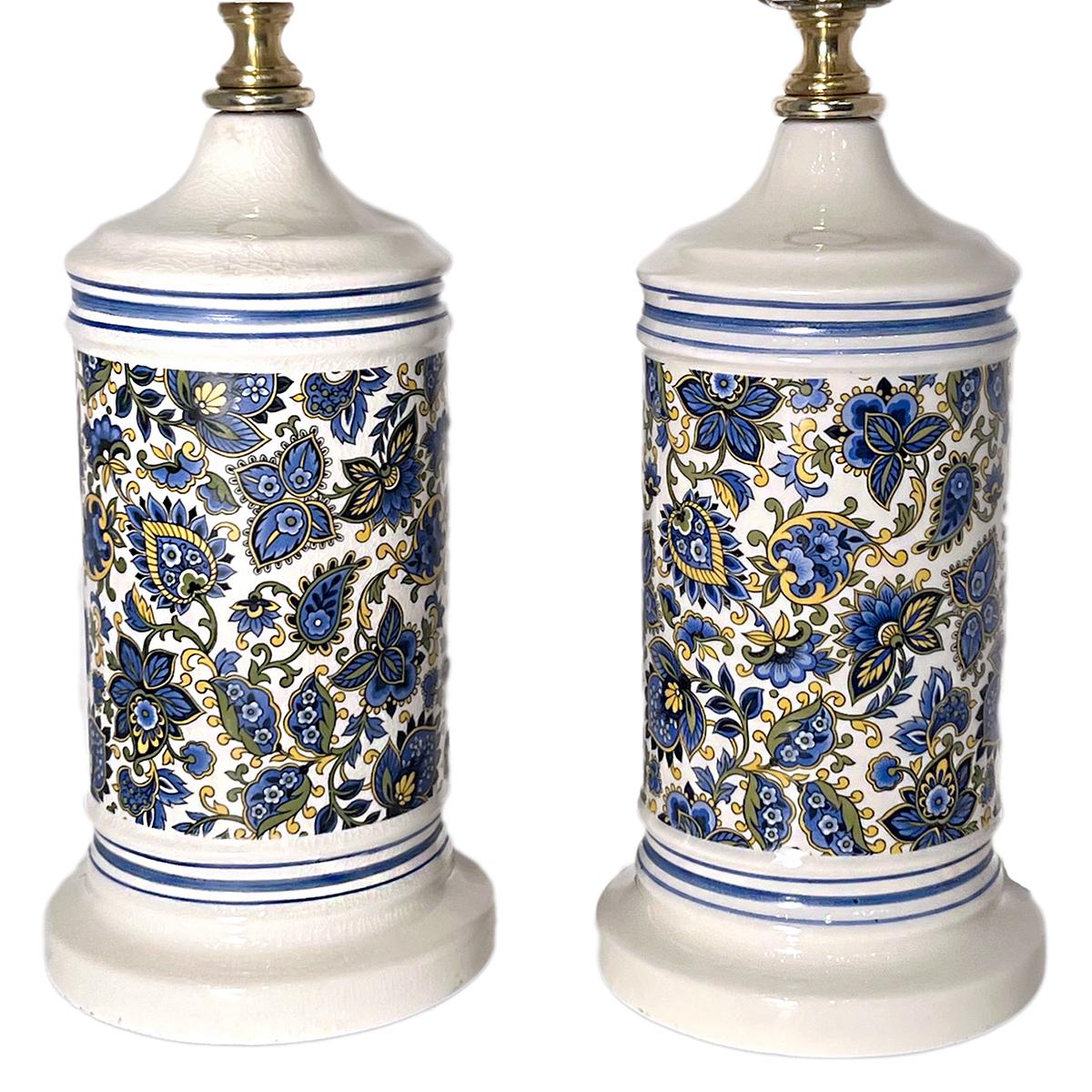 Pair of French Blue Table Lamps In Good Condition For Sale In New York, NY